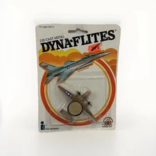 Dyna-Flites Diecast Military Airplane 784NG Brown Rolling Wheels Unopened 1983