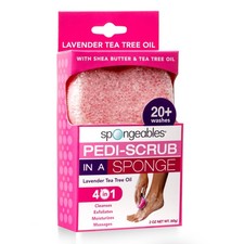Spongeables Pedi Scrub Foot 1 Count Pack of 1 , Lavender Tea Tree Oil