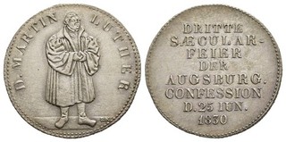 FITZ AUGSBURG MARTIN LUTHER MEDAILLE 1830 SILBER 27mm 3 05g ±QQQ1828