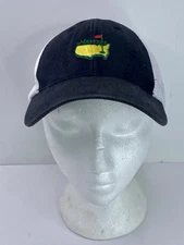 PGA Masters American Needle Black Caddy Golf Hat Cap Hook Loop Strap Mesh