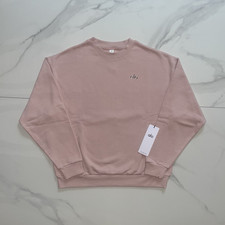 Alo Accolade Crew Neck Pullover Sweatshirt Pink Quartz L Cotton Blend Logo