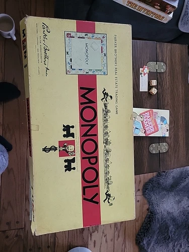 Vintage 1954 Monopoly Board Game Parker Brothers Complete With Brochure