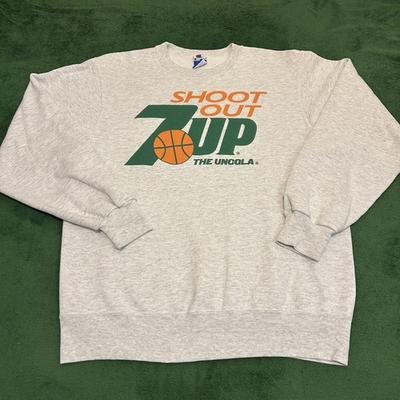 #ad Vintage Champion Sweatshirt Mens Large Gray 7UP Shoot Out Basketball USA 90s $49.99