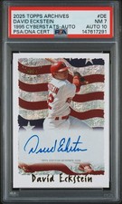 2025 TOPPS ARCHIVES 1995 TOPPS CYBERSTATS AUTO #DE DAVID ECKSTEIN PSA 7 AUTO 10