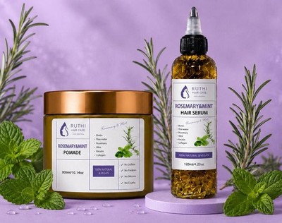 Ruthi Hair Care Rosemary & Mint Hair Serum 120ml Vegan No Sulfate/Paraben