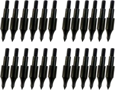 24 Pcs Steel 100 Grain Archery Arrow Field Points Field Tips - Practice Targe...