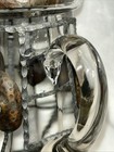 Vintage Artisan Hammered Copper Caged/Lid  Turquoise Accent Glass Pitcher UNIQUE — photo 6