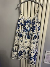 New Shein white Blue Patterned Summer Dress size Xxl