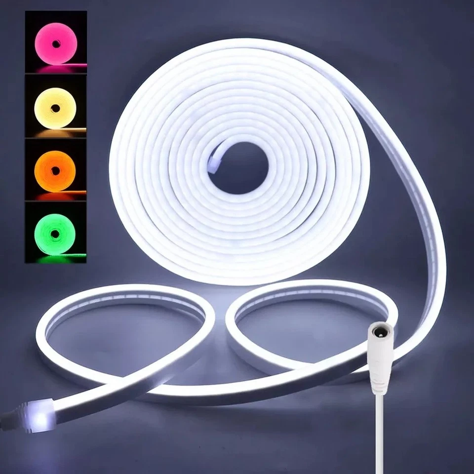 12V Flexible LED Strip Waterproof Sign Neon Lights Silicone Tube 1M 5M 10M USA - Image 3 of 4
