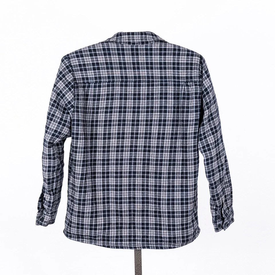 Boston Traders Men's Sherpa Lined Flannel Shacket Jacket Size MEDIUM Blue Plaid - Image 4 of 4