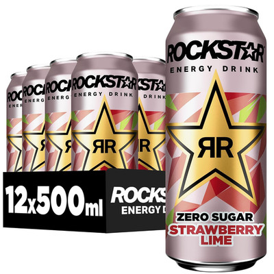 Rockstar Energy Drink Strawberry Lime 12 x 500 ml zuckerfrei