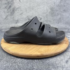 Crocs Slide Sandals Mens Size 10 Womens 12 Black Comfort Slip On Pool