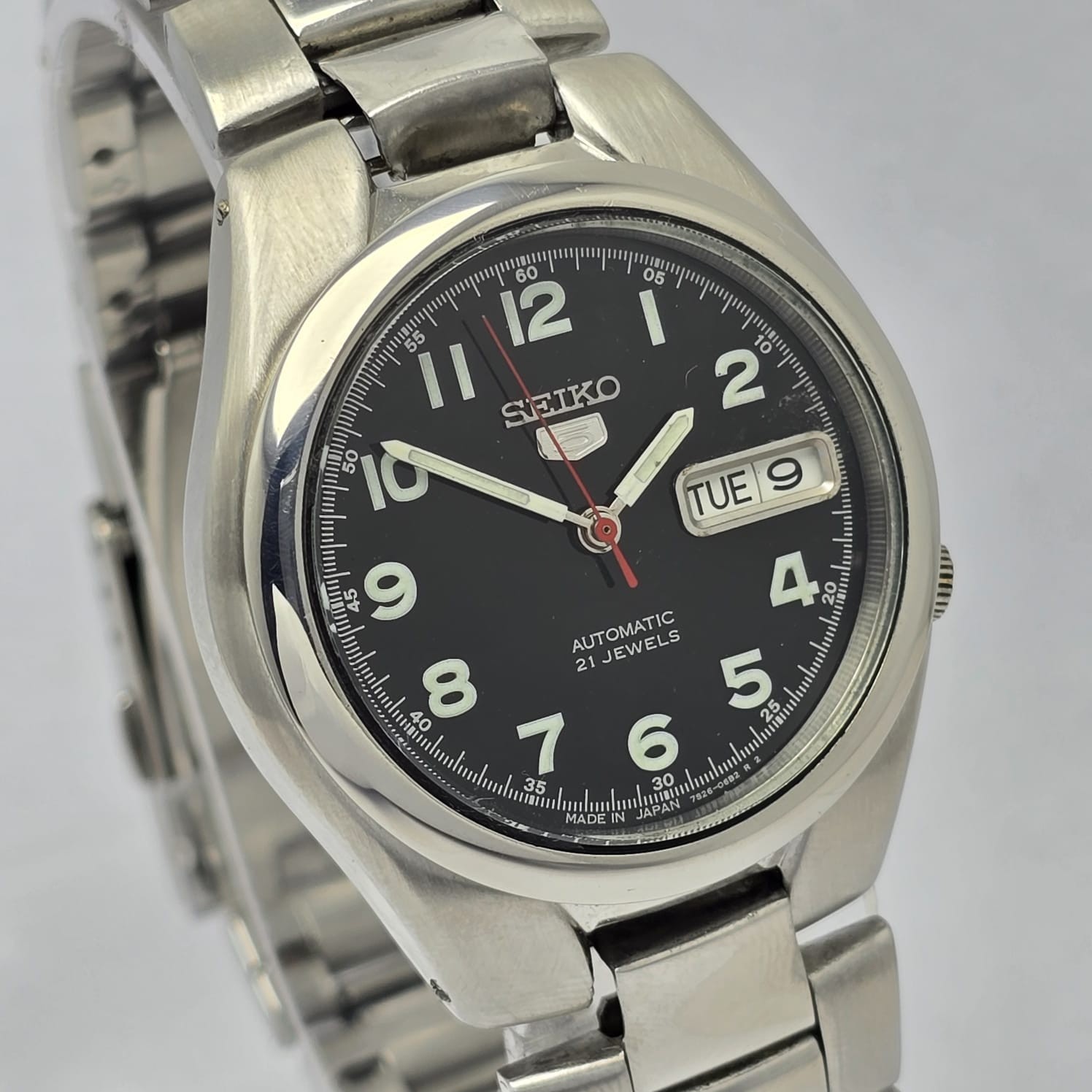 Automatic Military Watch Day/Date Dial 7S26-02F0 Men’s 5 Vintage Seiko - vintagewatches.pk