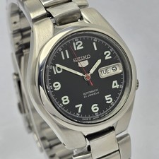Seiko 5 Automatic 7S26-02F0 Military Dial Day/Date Vintage Men  s Watch