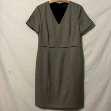 Preston & York Heather Gray Sheath Dress V-Neck Short Sleeve Sz 10 New With Tags