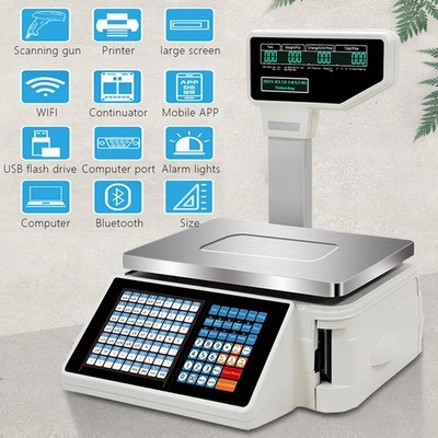 Label Printing Scale 2 Printing Modes Digital Number Computing Scale Electronic