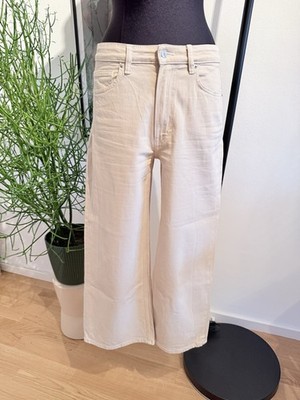 H&M Cropped Jeans Wide High Waist beige Gr. 40 Capri NEU