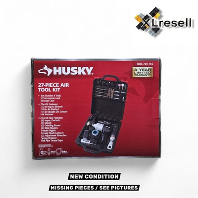 #ad Husky Air Tool Kit 27 Pieces HDK1008 Industrial Grade MISSING PIECES $74.92