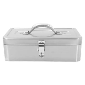 Grande boîte à outils en acier inoxydable portable Boîte de rangement en métal avec poignée
