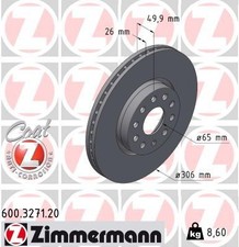 2x ZIMMERMANN Bremsscheibe 600.3271.20 für AUDI CUPRA SEAT SKODA VW