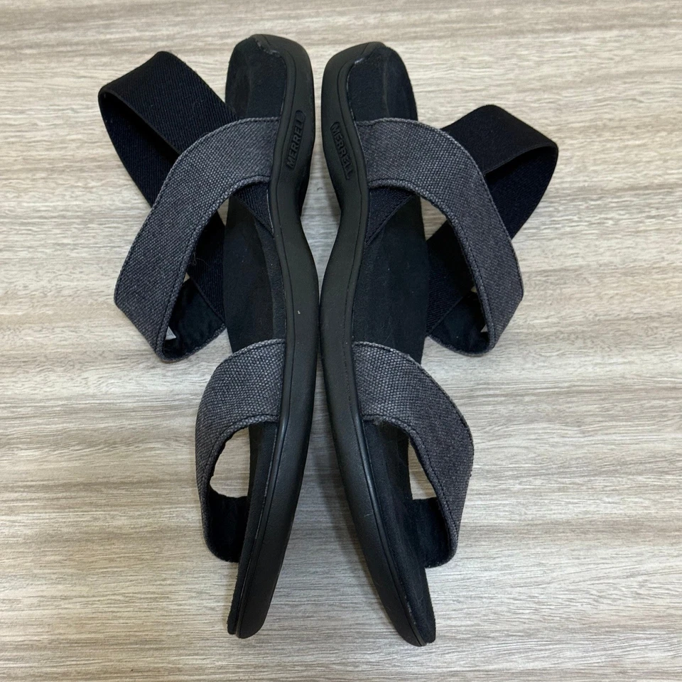 Sandalias Merrell para mujer 9 gris apagón con tiras cómodas espuma viscoelástica sin cordones Foto 4 de 4