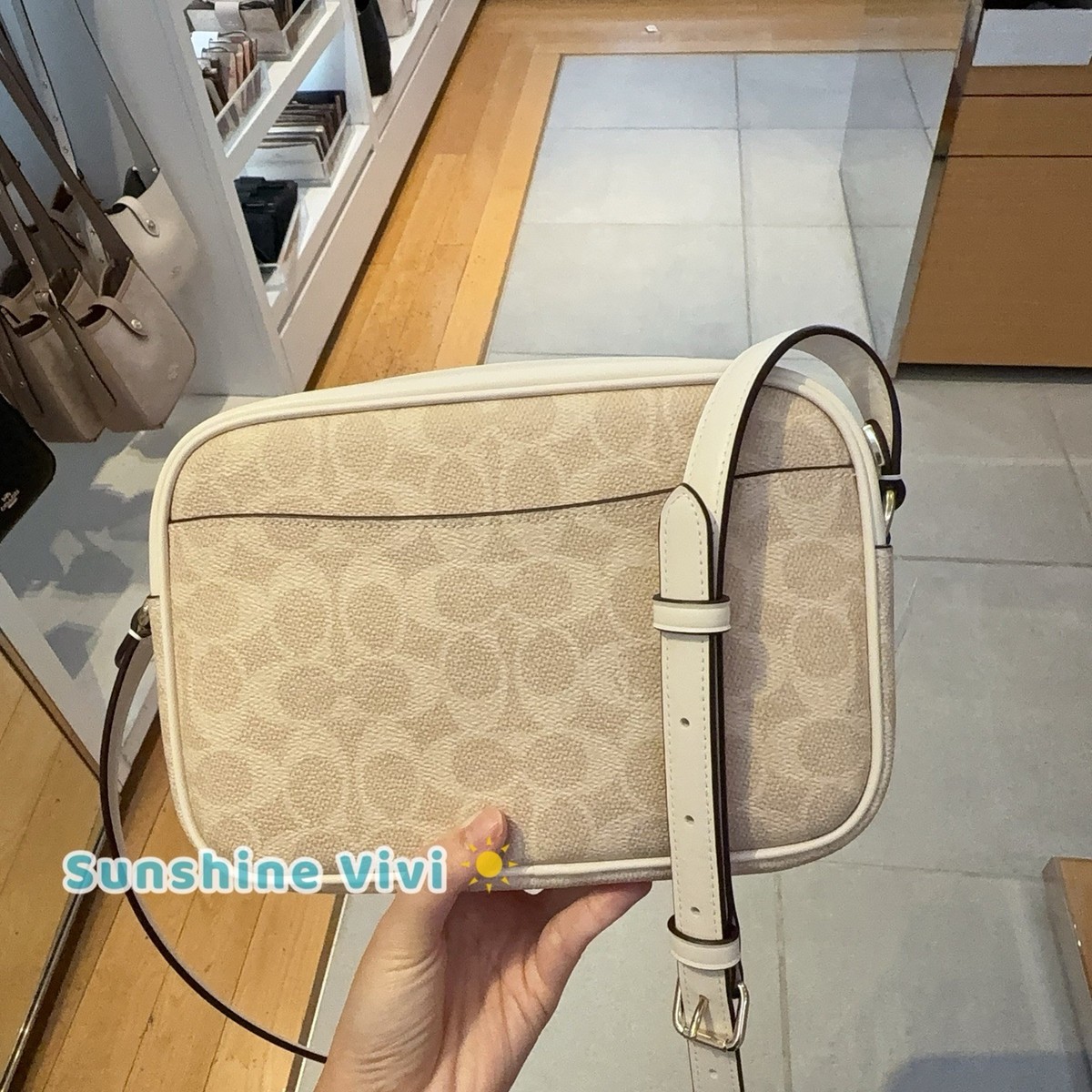 NWT Coach Jamie Signature Coated Canvas Leather Camera Bag CZ186