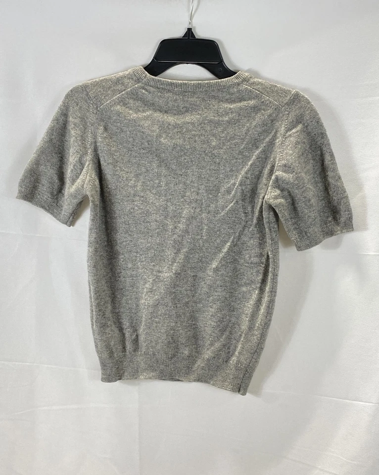 Suéter Para Mujer Vintage Años 90 Burberrys Gris Geelong Lana de Cordero Manga Corta S Foto 2 de 4