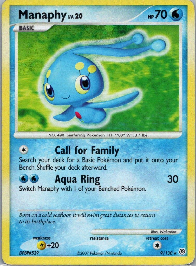 Pokemon TCG Manaphy 9/130 Diamond Pearl Cosmos Holo LP
