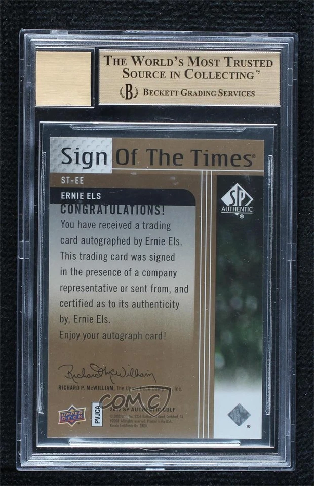 2012 SP Authentic Sign of the Times Ernie Els BGS 9.5 GEM MINT Rookie Auto RC - Image 2 of 2