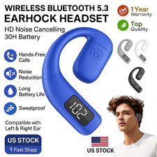 NEW Trucker Wireless Bluetooth Noise Cancelling Headset Earpiece W/ Mic Ear Hook