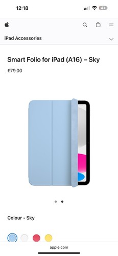 Genuine Apple iPad A16 11” / iPad 10th Gen 10.9” Smart Folio Cover Sky - RRP £79 - Afbeelding 5 van 5