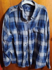 George Plaid Flannel Button Down Shirt Blue Size 2XL
