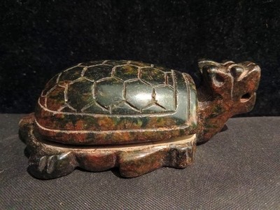 Good Quality Chinese Old Black Jade Hand Carved *Dragon-Turtle* Statue