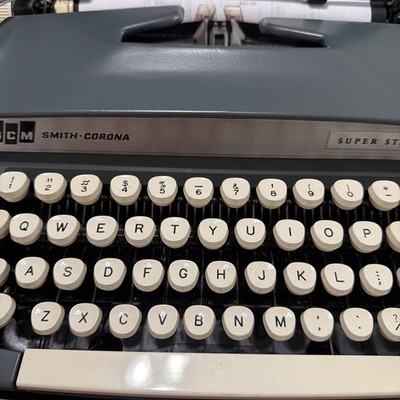 Vintage Smith Corona Super Sterling Portable Typewriter with the Case - Works