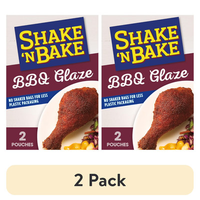 (2 pack) Shake 'N Bake BBQ Glaze Seasoned Coating Mix, 6 oz Box, 2 Count Packets
