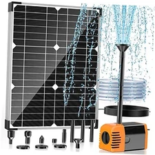  Solar Water Pump, Solar Powered Water Pump Outdoor with 320GPH Solar Pump, 20W