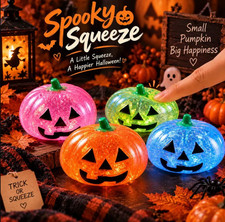 Halloween Glitter Pumpkin Dumpling Squishy Stress Relief Fidget Toy Sensory Gift