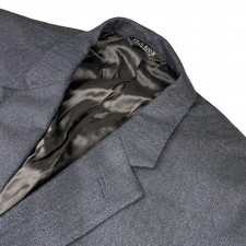 Jos A Bank Men  s 100 Wool 2-Button Blazer Navy Blue Herringbone   48R
