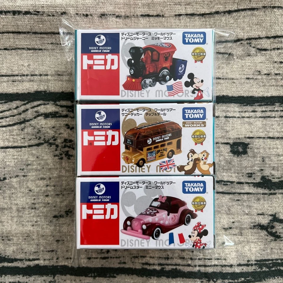 Lot 3 Tomica Disney Motors World Tour Mickey Mouse Takara Tomy Japan New - Image 3 of 4