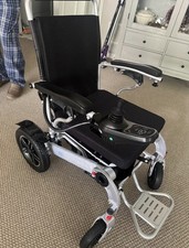 Electric Power Wheelchair Joystick Foldable Padded Armrest Black Silver Adult