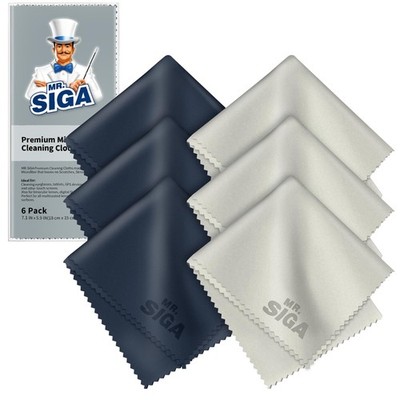 MR.SIGA Hochwertig Mikrofaser 15x18cm, Standard Marineblau + Grau 