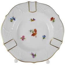 Aschenbecher Lindner Porzellan Streublümchen Mit Relief