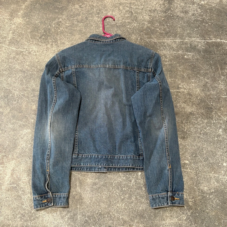 Chaqueta de mezclilla UnionBay vintage para mujer L azul cuello desteñido jean camionero exterior Foto 4 de 4