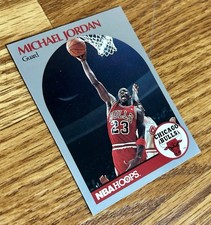 Michael Jordan HOF 1990-91 Hoops #65 Chicago Bulls NBA Basketball Card