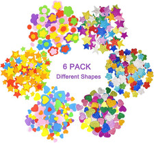 6 Pack Self-Adhesive Foam Glitter Stickers Assorted Colors Kid'S Arts Craft Supp