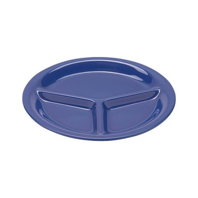 G.E.T. CP-10-PB Heavy-Duty 3-Compartment Divided Plastic Plates, 10.25'', Peac...