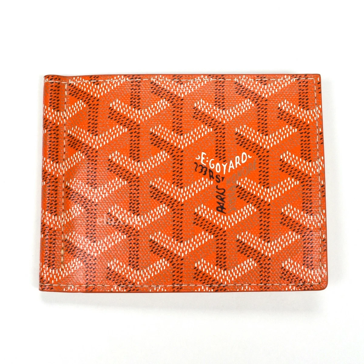 NWT Goyard Saint Thomas Bifold Money Clip Wallet Slim Orange France  AUTHENTIC