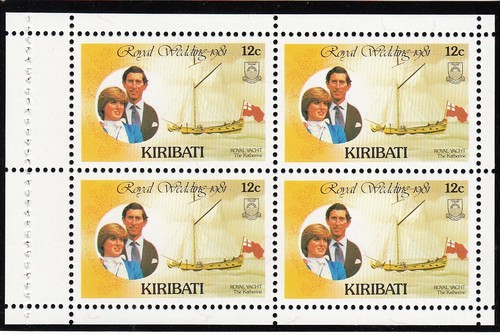 (71524) Kiribati MNH Princess Diana Royal Wedding Booklet Pane u/m mint 1981