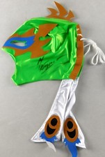 Rey Fenix Signed Green Pro Wrestling Mask Lucha Underground Lucha Libre WWE AEW