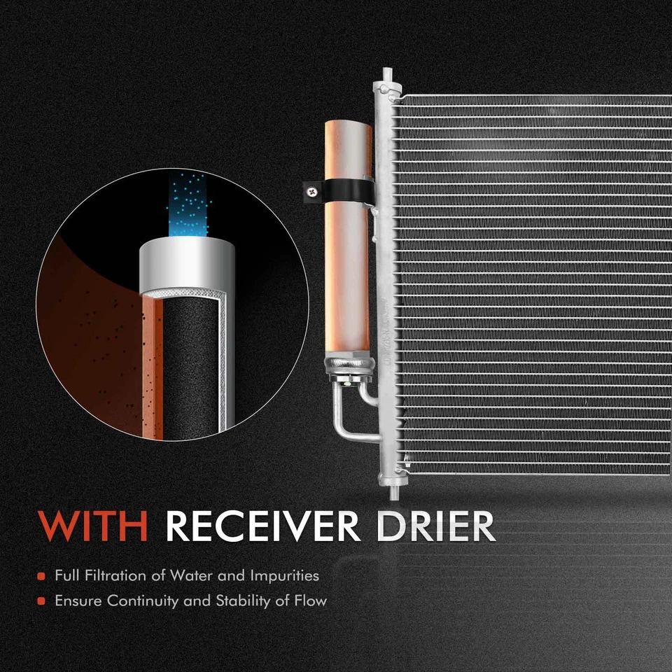 Конденсатор переменного тока и двойной вентилятор охлаждения в сборе комплект для Nissan Altima Maxima 2004-2008 - Изображение 3 из 4